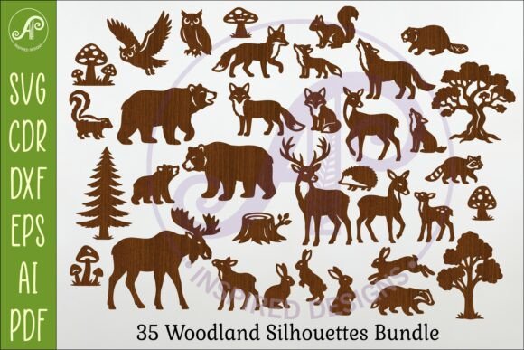 Download Woodland Animals SVG Bundle X 35 Shapes - Svg bundle Collection