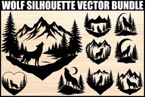 Download Wolf Silhouette Vector SVG Bundle - Svg bundle Collection