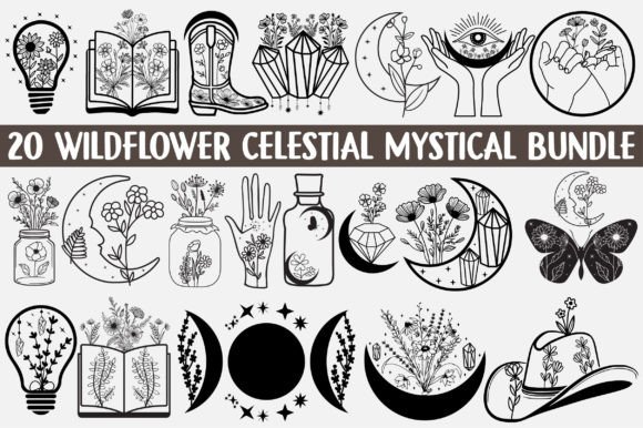 Download Wildflower Celestial Mystical SVG Bundle - Svg bundle Collection