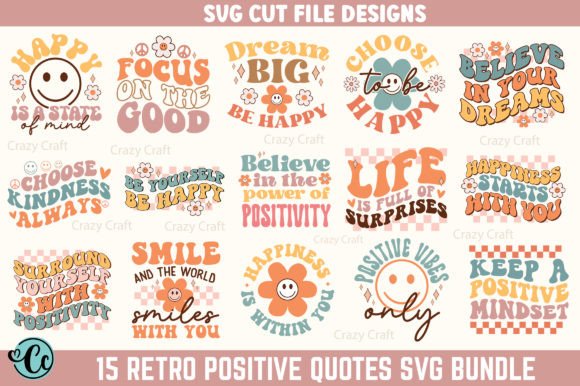 Download Retro Positive Quotes SVG Bundle - Svg bundle Collection