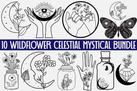 Download Wildflower Celestial Mystical SVG Bundle - Svg bundle Collection