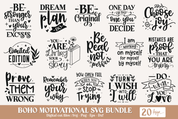 Download Boho Motivational SVG Bundle, Positive - Svg bundle Collection