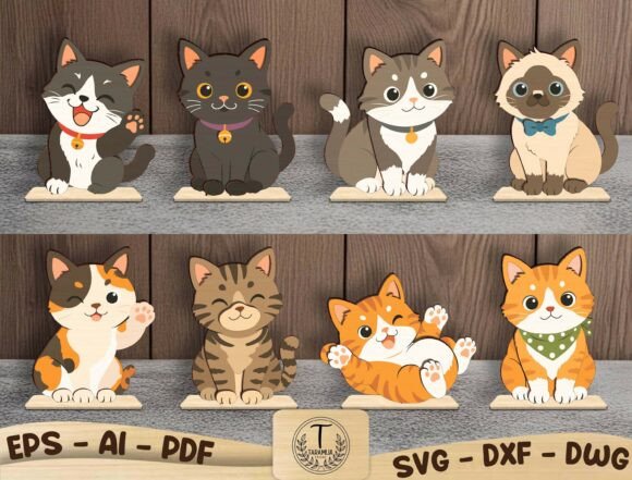 Download 3D Layered Cat Figurine SVG Bundle - Svg bundle Collection