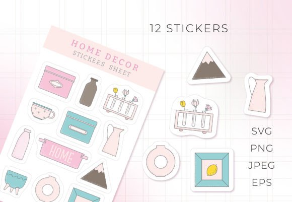Download Stickers Sheet HOME DECOR Svg - Decor Collection