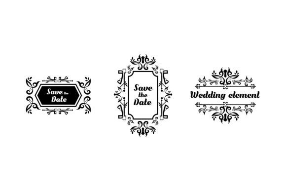 Download Set of Decorative Vintage Wedding Frame - Decor Collection