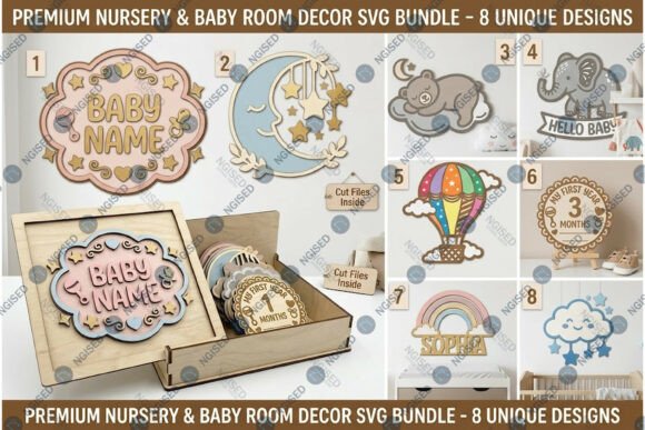 Download Nursery &amp; Baby Room Decor SVG Bundle - Svg bundle Collection