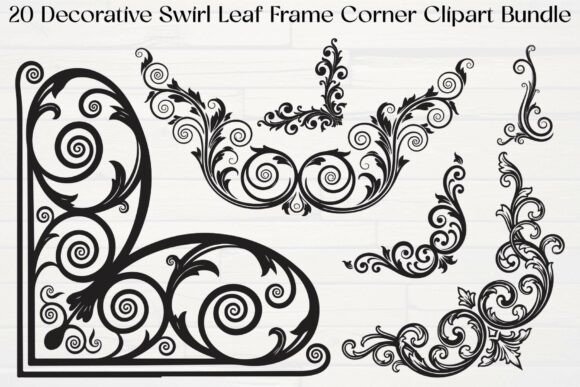 Download Decorative Swirl Leaf Frame Corner - Decor Collection