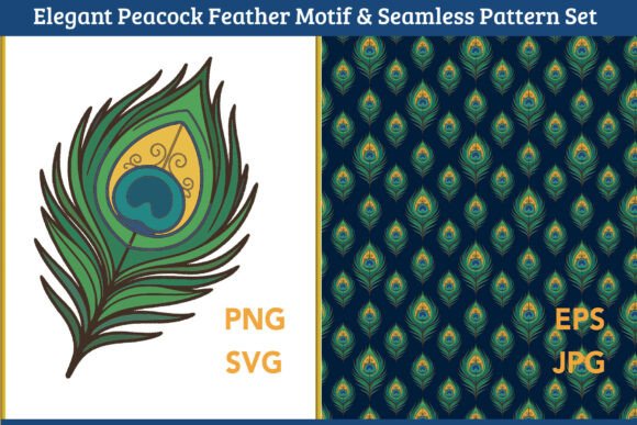 Download Elegant Peacock Feather DecorativeVector - Decor Collection