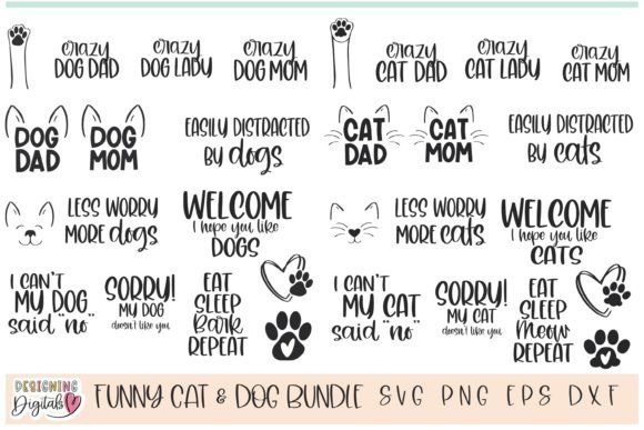 Download Funny Pet SVG Bundle, Cat &amp; Dog Clipart - Svg bundle Collection