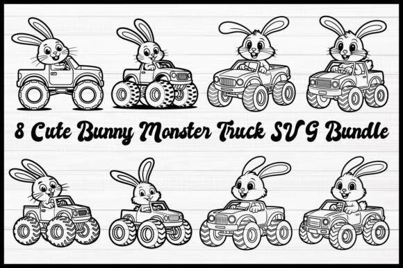 Download Cute Bunny Monster Truck SVG Bundle - Svg bundle Collection