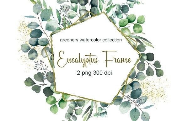 Download Eucalyptus Watercolor Clipart. Clipart - Premium Bundle