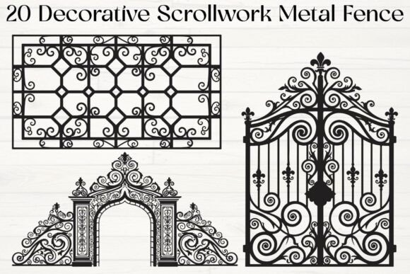 Download Decorative Scrollwork Metal Fence - Decor Collection