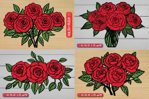 Download Paper Cut Layer Rose Bouquet SVG Bundle - Svg bundle Collection