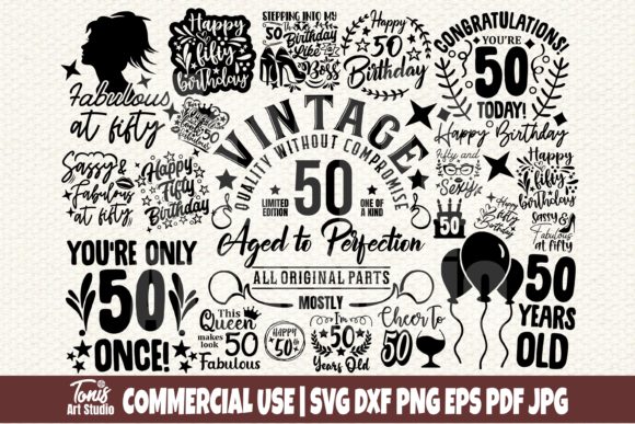 Download 50th Birthday SVG Bundle, Fifty Birthday - Svg bundle Collection