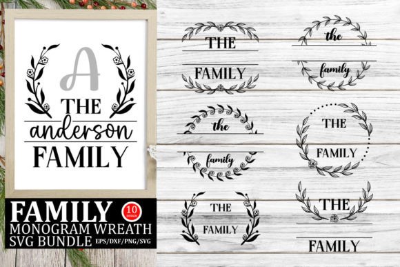 Download Family Monogram Wreath SVG Bundle - Svg bundle Collection