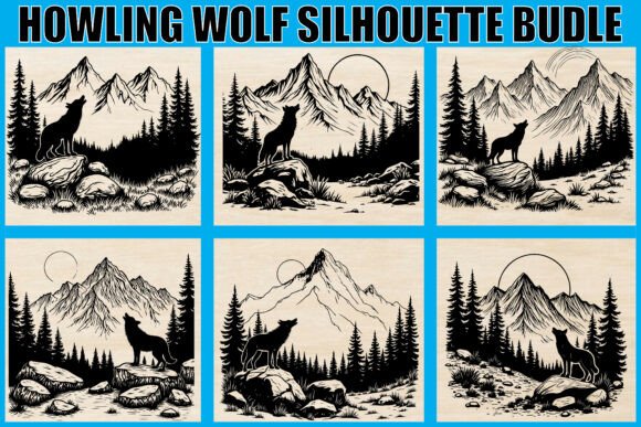 Download Howling Wolf Silhouette SVG Bundle - Svg bundle Collection