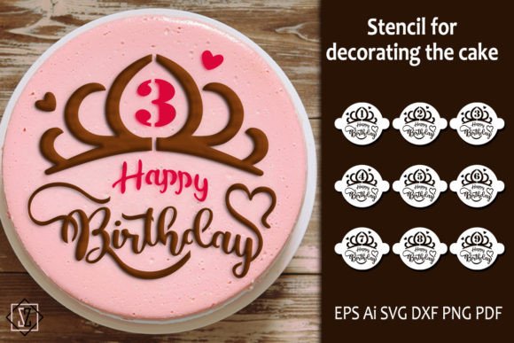 Download Happy Birthday Cake Decorating Stencil - Decor Collection